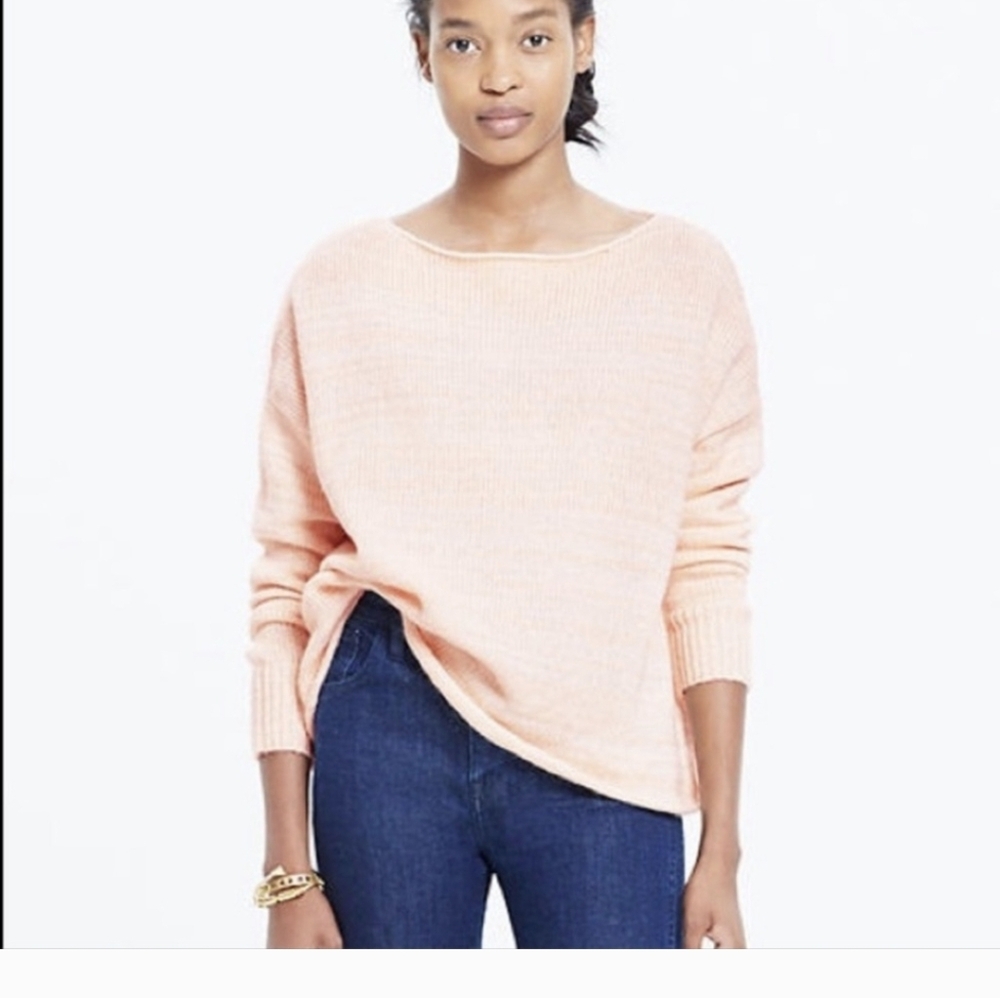 Madewell Threadmix Soft Peach Boatneck  Sweater Sz.S